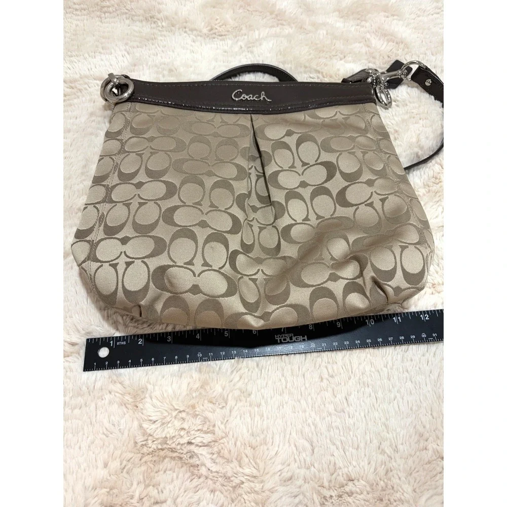 Y2K Coach Ashley Signature Hippie Crossbody Bag Mahogany Jacquard Purse F20111